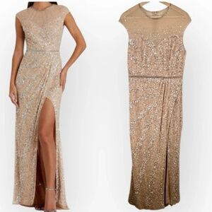 Mac Duggal Gold Sequin Gown